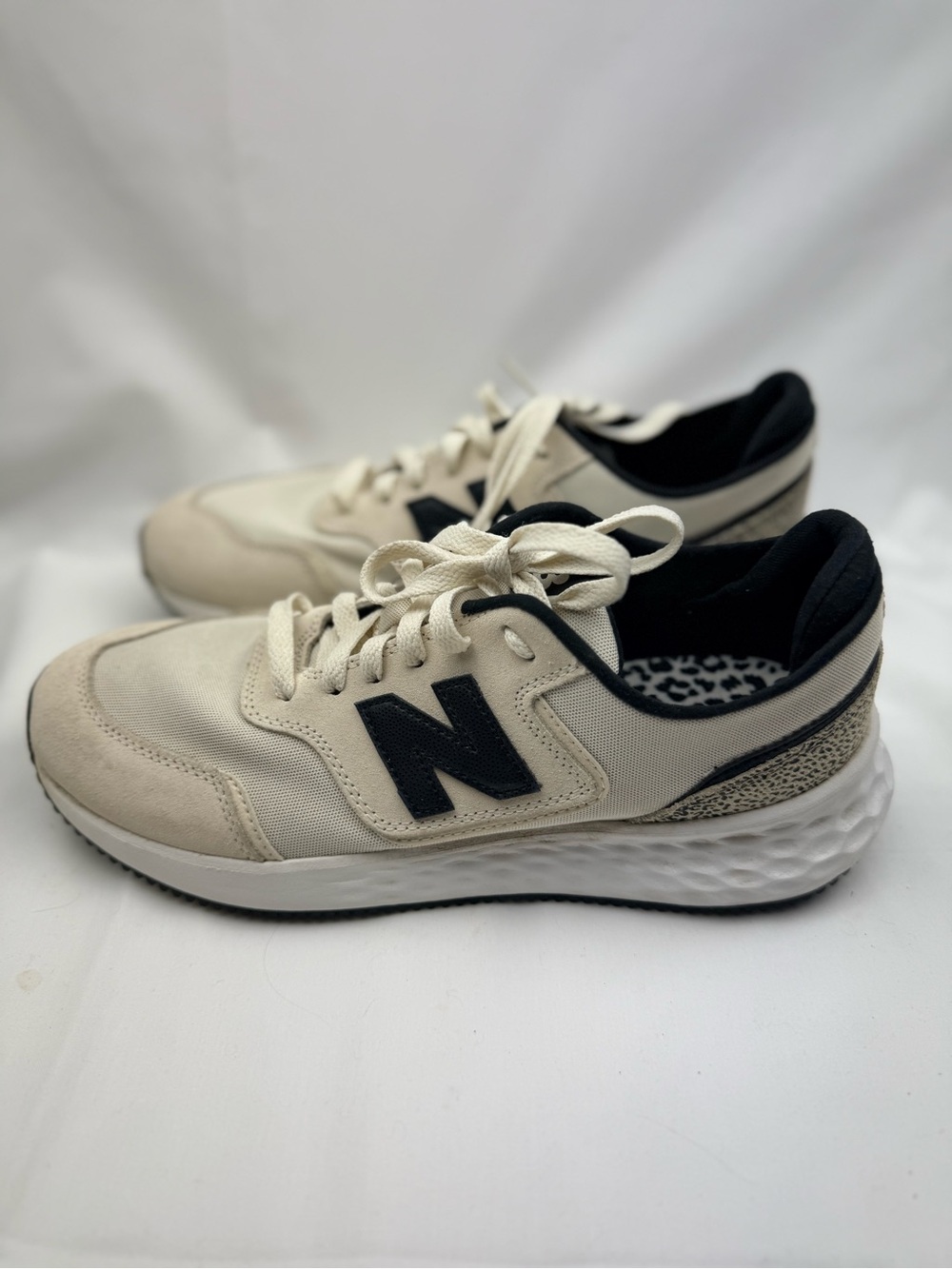 New Balance Cream and Black Lifestyle Sneakers